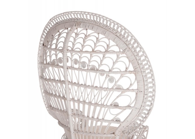 ΠΟΛΥΘΡΟΝΑ ROYAL PEACOCK HM9342.02 RATTAN ΣΕ ΛΕΥΚΟ-ΜΑΞΙΛΑΡΙ ΛΕΥΚΟ 114x72x150Yεκ.