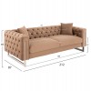 ΚΑΝΑΠΕΣ τ.CHESTERFIELD MOBAR HM3263.03 ΜΠΕΖ ΒΕΛΟΥΔΟ-ΜΕΤΑΛΛΙΚΑ ΠΟΔΙΑ 212x87x68Υεκ