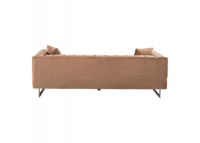 ΚΑΝΑΠΕΣ τ.CHESTERFIELD MOBAR HM3263.03 ΜΠΕΖ ΒΕΛΟΥΔΟ-ΜΕΤΑΛΛΙΚΑ ΠΟΔΙΑ 212x87x68Υεκ