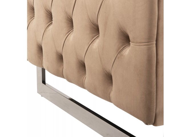 ΚΑΝΑΠΕΣ τ.CHESTERFIELD MOBAR HM3263.03 ΜΠΕΖ ΒΕΛΟΥΔΟ-ΜΕΤΑΛΛΙΚΑ ΠΟΔΙΑ 212x87x68Υεκ