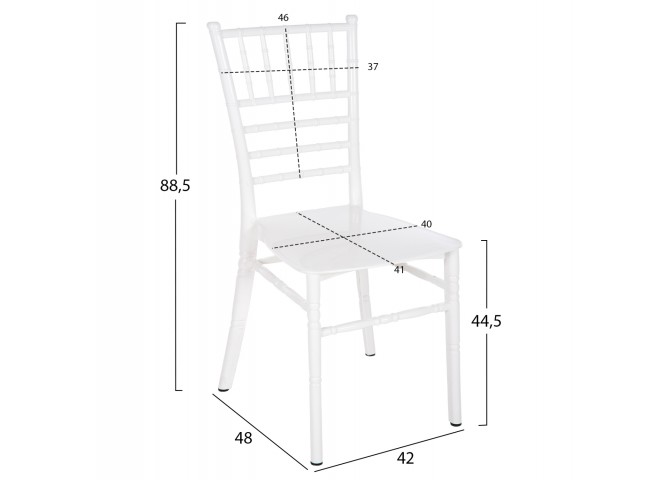 ΚΑΡΕΚΛΑ ΠΟΛΥΠΡΟΠΥΛΕΝΙΟΥ CATERING TIFFANY NEW HM8058.03 ΛΕΥΚΗ 41.2x49.7x89Υεκ.