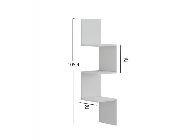 ΕΠΙΤΟΙΧΙΑ ΓΩΝΙΑΚΗ ΡΑΦΙΕΡΑ ILLUSION HM8935.12 ΜΕΛΑΜΙΝΗ ΣΕ ΛΕΥΚΟ 25x25x105,4Υεκ.