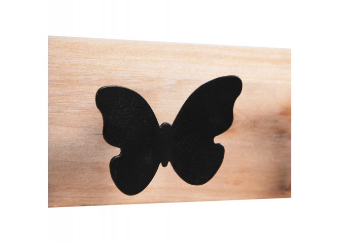 ΚΑΘΡΕΠΤΗΣ ΤΟΙΧΟΥ ΣΤΡΟΓΓΥΛΟΣ SCUTTLE HM4222 FIR WOOD&MDF-BLACK METAL 80x6,5x30,5Υεκ.