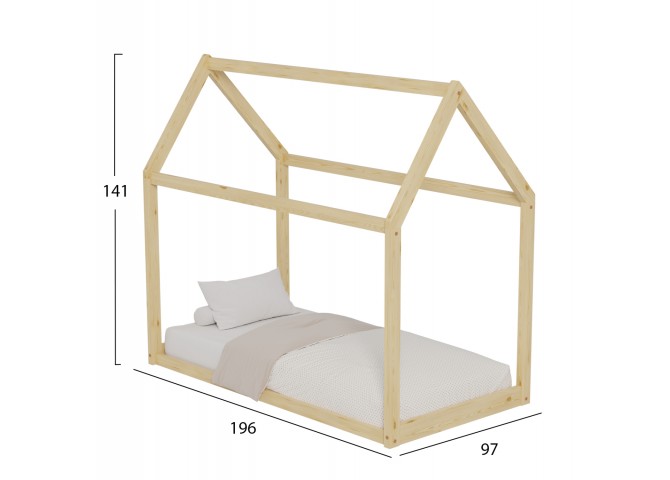 ΚΡΕΒΑΤΙ ΠΑΙΔΙΚΟ PEPE HM677.01 τ.MONTESSORI ΞΥΛΟ ΠΕΥΚΟ ΦΥΣΙΚΟ- 190x90εκ