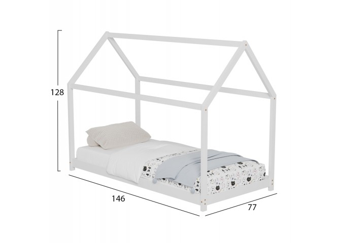 ΚΡΕΒΑΤΙ ΠΑΙΔΙΚΟ PEPE HM678.03 τ.MONTESSORI ΞΥΛΟ ΠΕΥΚΟ ΛΕΥΚΟ- 140x70εκ