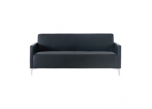 Διθέσιος καναπές δερμάτινος PU σε μαύρο χρώμα