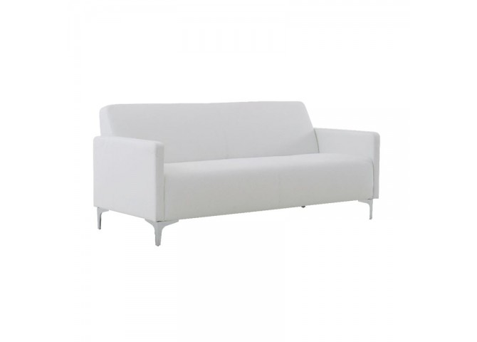 Τριθέσιος καναπές δερμάτινος PU σε λευκό χρώμα 164x71x72 cm