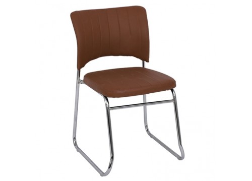 Καρέκλα Χρώμιο/Pu Καφέ 50x56x84cm