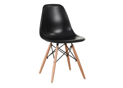 Μοντέρνα καρέκλα σε μαύρο χρώμα (4 τεμ)