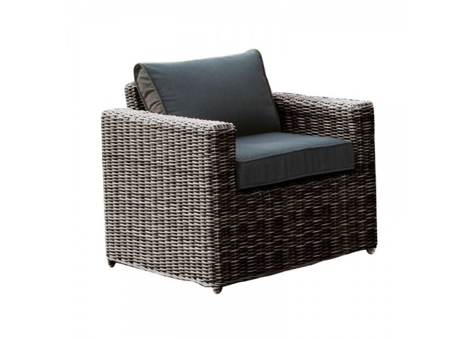 Πολυθρόνα ALU/Wicker Grey Brown Μαξ.Aνθρακί 77x77x73cm