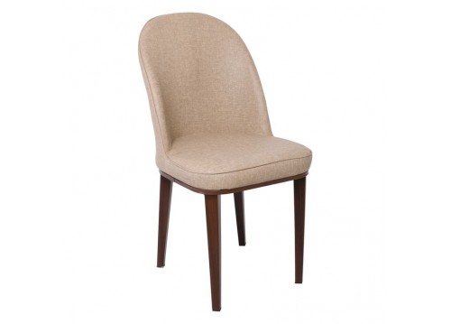 Καρέκλα Μεταλλική Καρυδί/Linen Pu Μπεζ