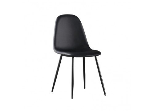 CELINA Καρέκλα Μεταλλική Μαύρη, Pvc Μαύρο