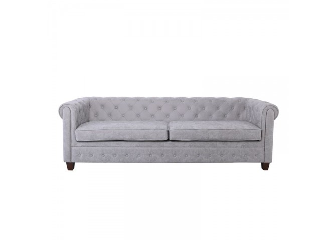 CHESTERFIELD Kαναπές 3θέσιος Ύφασμα Antique Γκρι 219x82x80cm