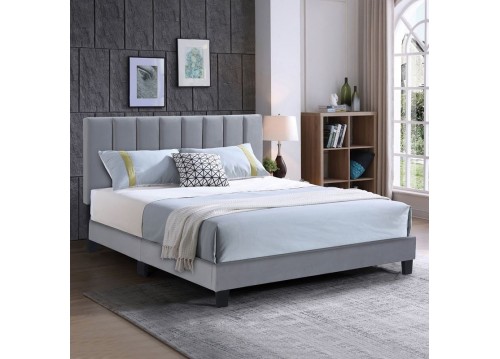 ALLEGRO Bed (for Mattress 150x200cm) Fabric Grey