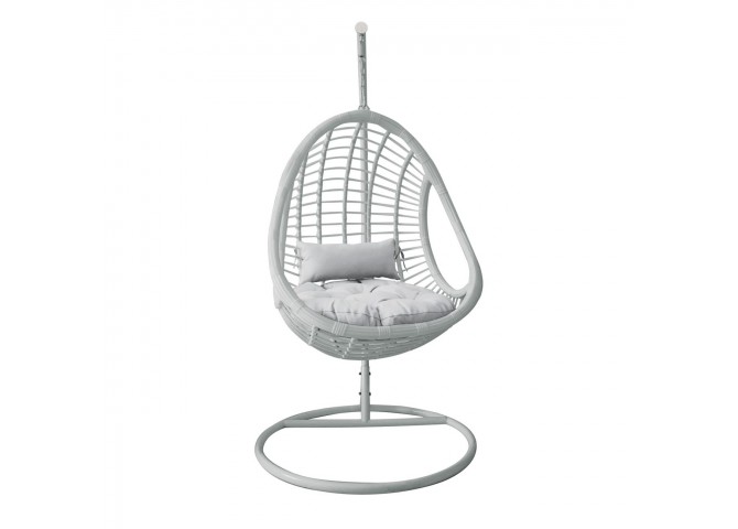 Κρεμαστή Πολυθ.Steel & Wicker White/Μαξ.Άσπρο D.105 H.200cm