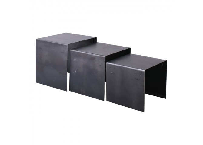 Set-3 Μετ.Τραπεζάκια 45x40x45cm Antique Black