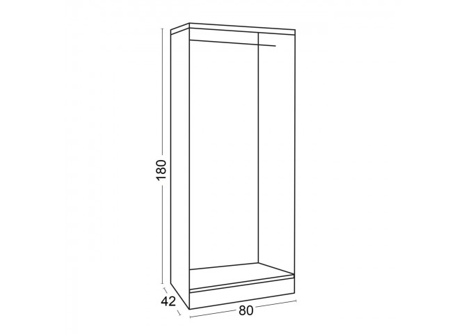 Ντουλάπα σε σονόμα αποχρωση 80x42x180cm