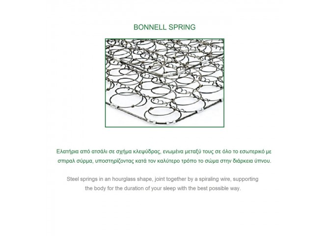 ΣΤΡΩΜΑ 150x200/19cm Bonnell Spring Διπλής Όψης (Roll Pack)