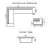 MEXICO Set Σαλόνι Κήπου / Καναπές Γωνία + Τραπεζάκι / Alu Άσπρο / Μαξιλάρια Γκρι