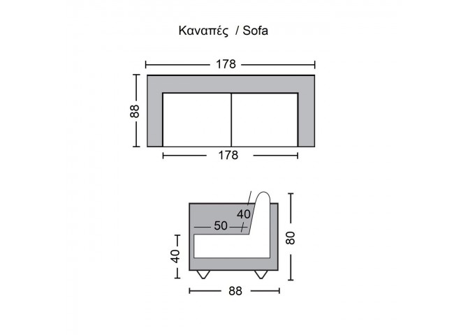 Καναπ.Κρεβάτι Ύφ.Μπεζ Velure 182x81x81