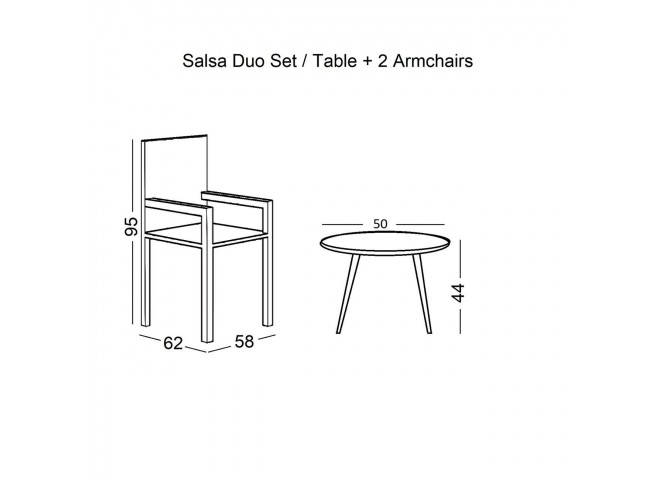 Set (Τρ.Φ45cm+2Πολ) Μετ.Μαύρο/Wicker Φυσικό, Μαξ.Μαύρο