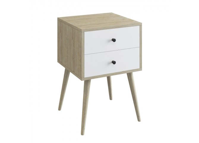 ALIDA Bedside 2-Drawers 40x40x60cm Sonoma/White