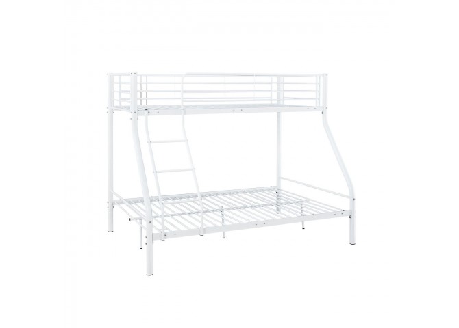 DOUBLE Deck Bed (140x190+90x190)cm Metal White