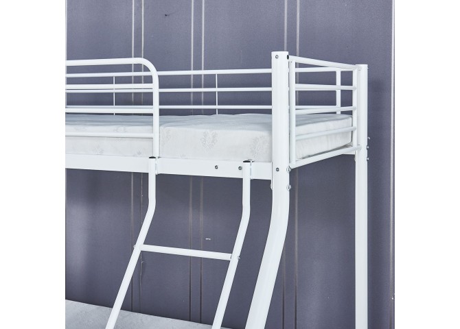 DOUBLE Deck Bed (140x190+90x190)cm Metal White