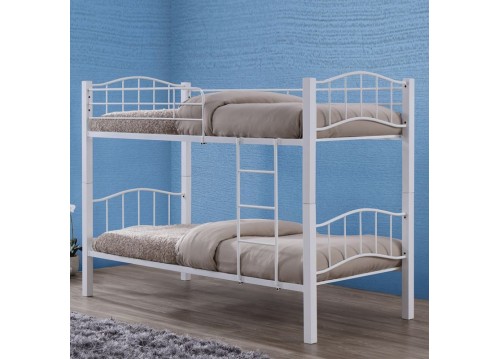 Μεταλλικό κρεβάτι κουκέτα σε λευκό 97x210x150cm