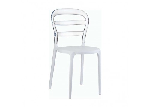 Καρέκλα Miss Bibi white/clear transparent