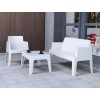 Καναπές 2Θ box sofa white 138x62x80εκ