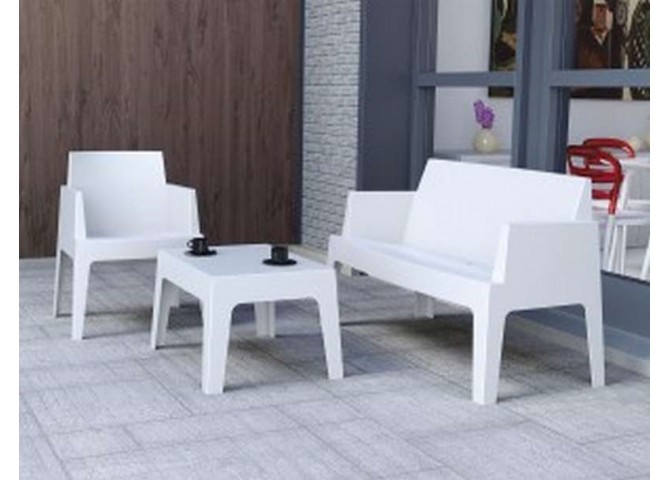 Καναπές 2Θ box sofa white 138x62x80εκ