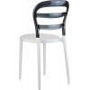 Καρέκλα Miss Bibi white/black transparent
