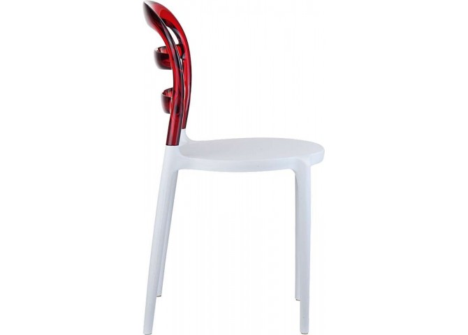 Καρέκλα Miss Bibi white/red transparent