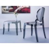 Βοηθητικό τραπέζι Queen black transparent 51x51x43cm