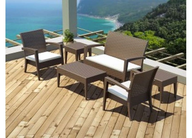 Τραπεζάκι Miami lounge brown 92x53x45