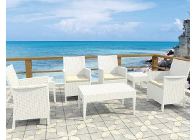 Τραπεζάκι Miami lounge white 92x53x45