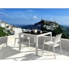 Τραπέζι με τζάμι Bali white 94x94x75