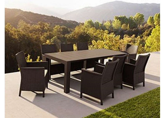 ΤΡΑΠΕΖΙ ΕΠΕΚΤ. VEGAS RATTAN 100X180/220 BROWN