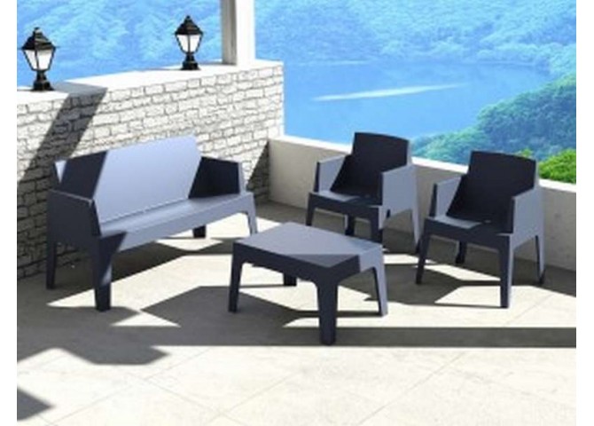 Καναπές 2Θ box sofa dark grey