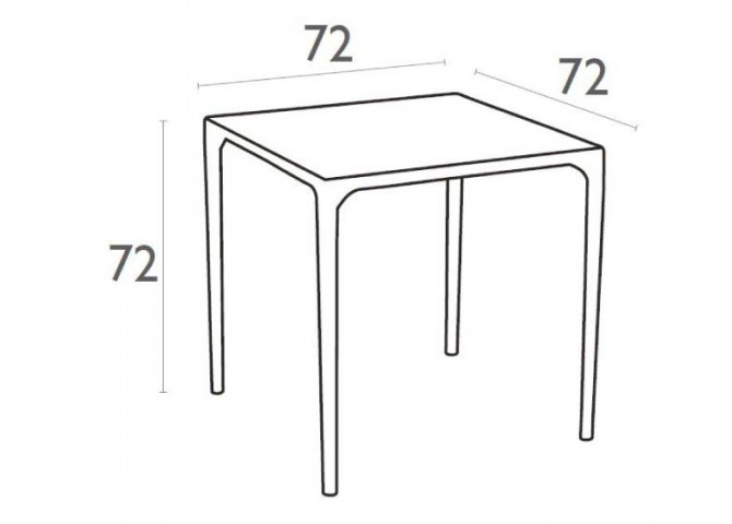 Τραπέζι Mango orange 72x72x72