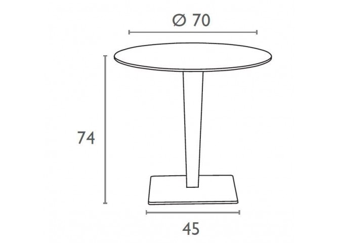 Tραπέζι Riva dark grey Φ70x74