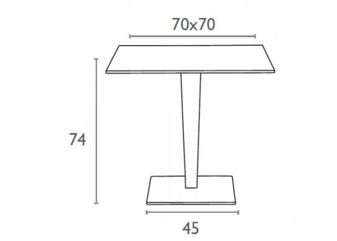 Tραπέζι Riva white 70x70