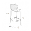 Σκαμπώ Air bar 75 white 45x53x105cm