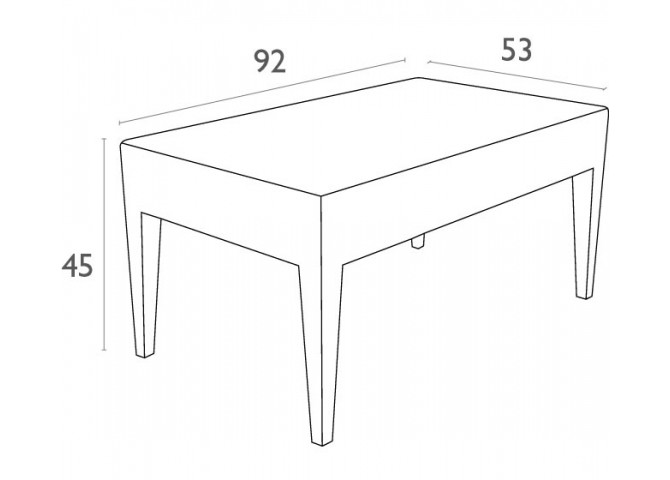 Τραπεζάκι Miami lounge white 92x53x45