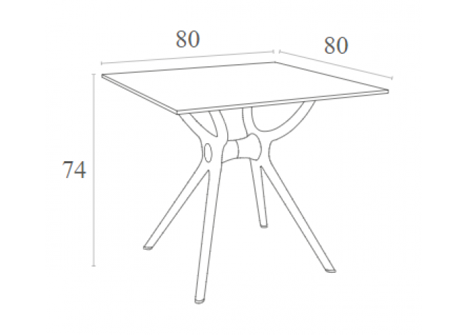 Τραπέζι Air 80x80 white