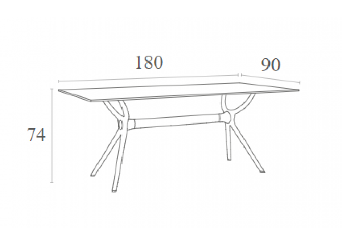 Τραπέζι Air 180x90 white