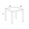 Τραπέζι Ares 80x80x75cm teak