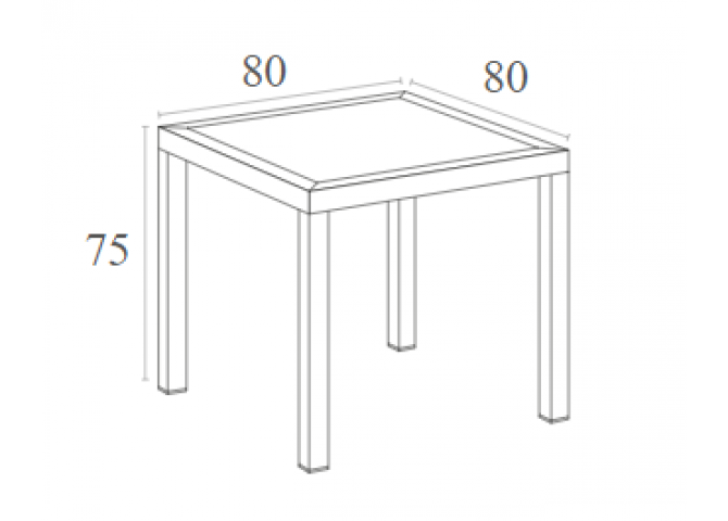 Τραπέζι Ares 80x80x75cm teak