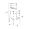 Σκαμπώ Chiavari white glossy 75cm